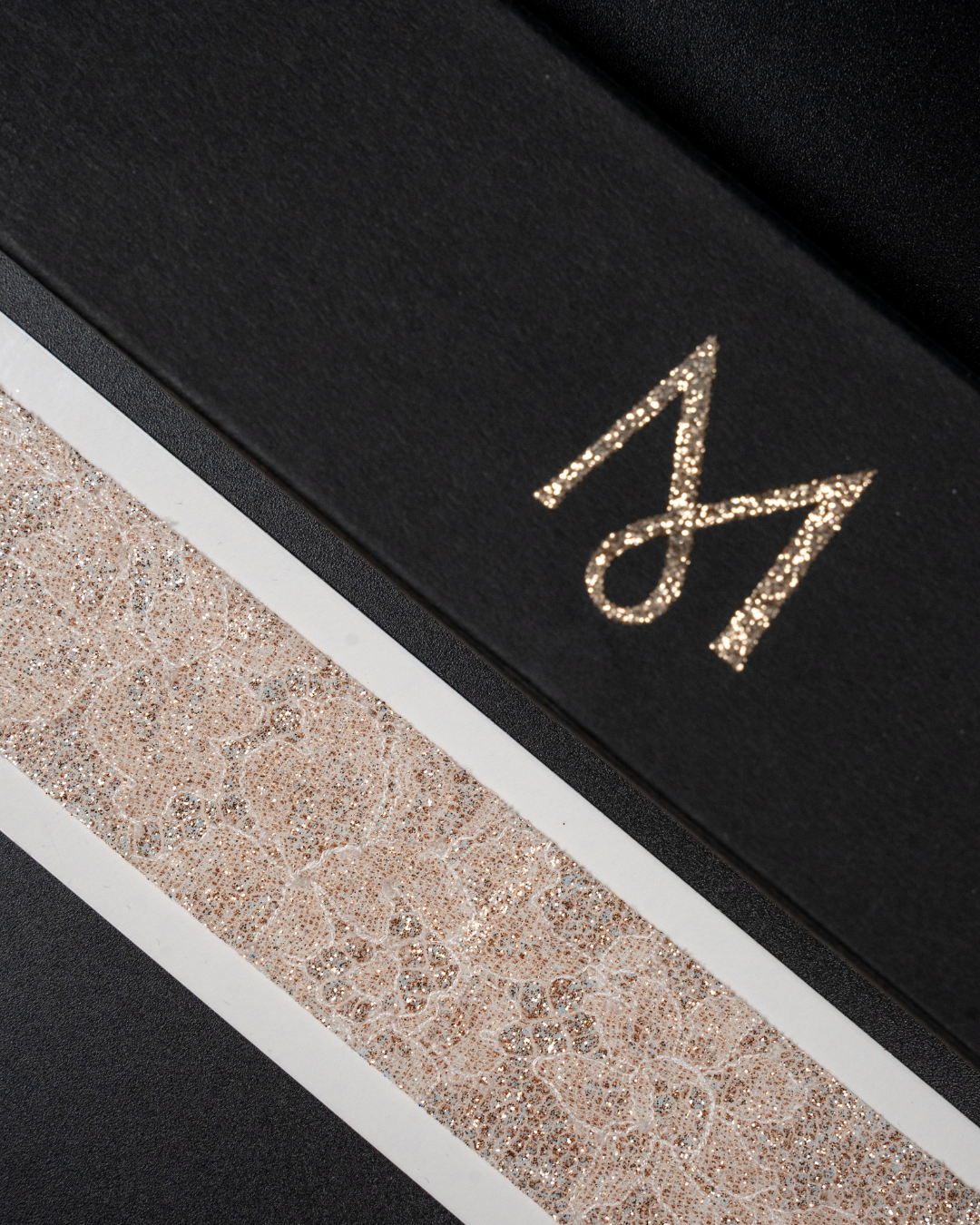 Décoration manchette dentelle de calais cream champagne